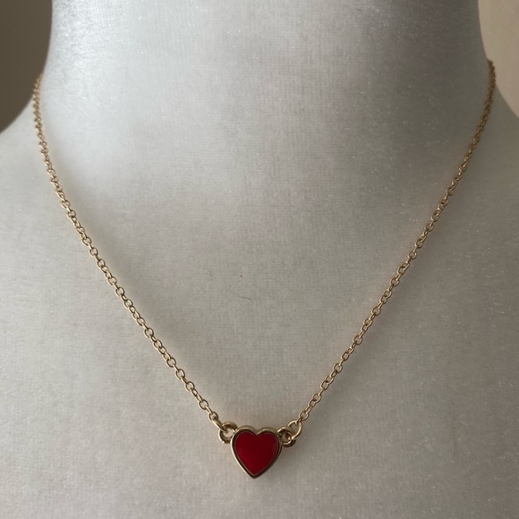 kate spade Jewelry - Kate Spade Red Enamel Heart Necklace